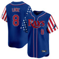 Trusc TB.Rays #8 Brandon Lowe Player Royal 2025 Independence Day Vapor Premier Limited Stitched Jerseys