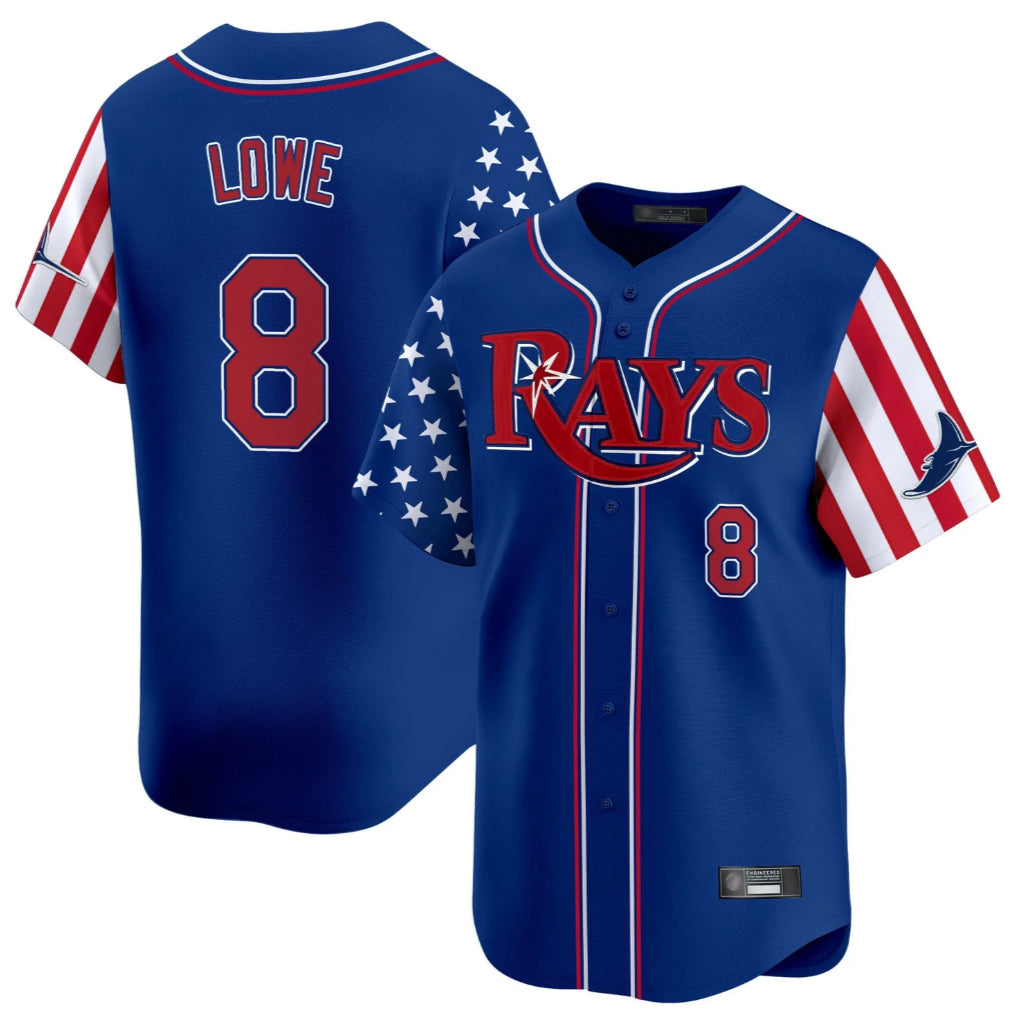 Trusc TB.Rays #8 Brandon Lowe Player Royal 2025 Independence Day Vapor Premier Limited Stitched Jerseys