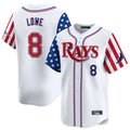 Trusc TB.Rays TB.Rays #8 Brandon Lowe Player White 2025 Independence Day Vapor Premier Limited Stitched Jerseys