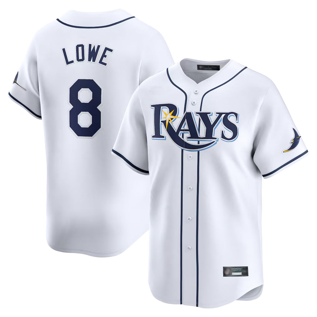 Trusc TB.Rays #8 Brandon Lowe Player White Home Limited Stitched Jerseys