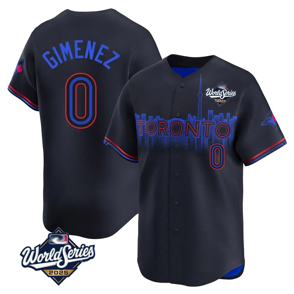 Trusc T.Blue Jays #0 Andres Gimenez Player Black 2025 World Series City Connect Stitched Jerseys