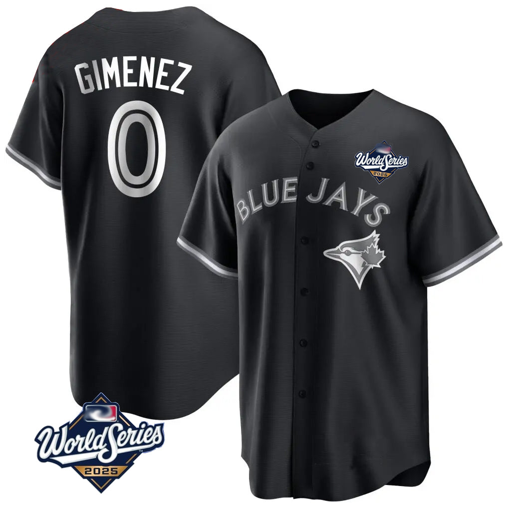 Trusc T.Blue Jays #0 Andres Gimenez Player Black 2025 World Series Game Stitched Jerseys
