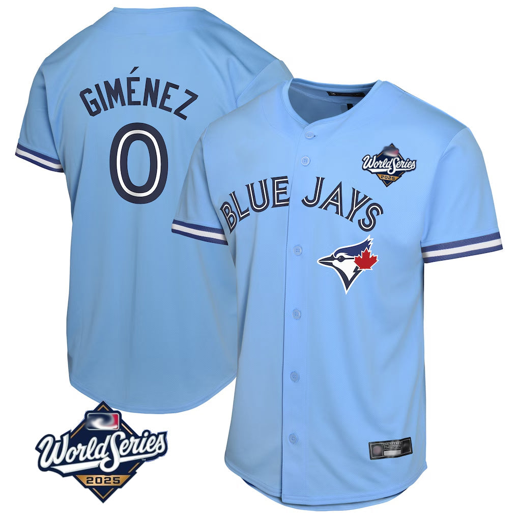 Trusc T.Blue Jays #0 Andres Gimenez Player Blue 2025 World Series Game Stitched Jerseys