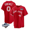 Trusc T.Blue Jays #0 Andres Gimenez Player Red 2025 World Series Limited Stitched Jerseys