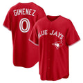 Trusc T.Blue Jays #0 Andres Gimenez Player Red Home Game Stitched Jerseys