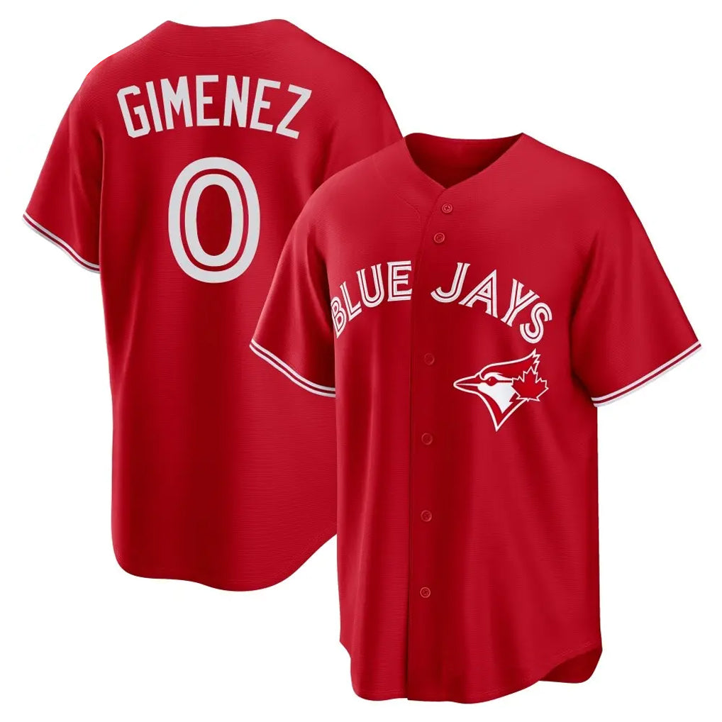 Trusc T.Blue Jays #0 Andres Gimenez Player Red Home Game Stitched Jerseys