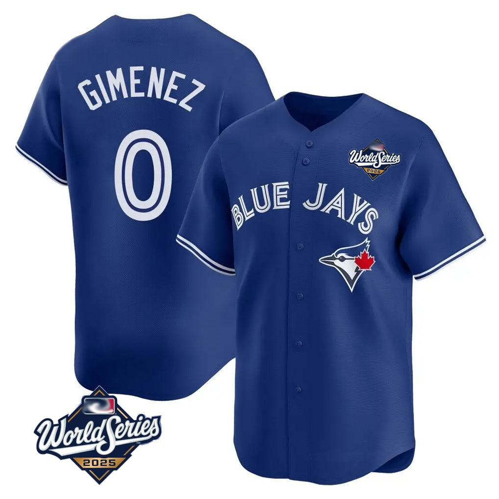 Trusc T.Blue Jays #0 Andres Gimenez Player Royal 2025 World Series Limited Stitched Jerseys