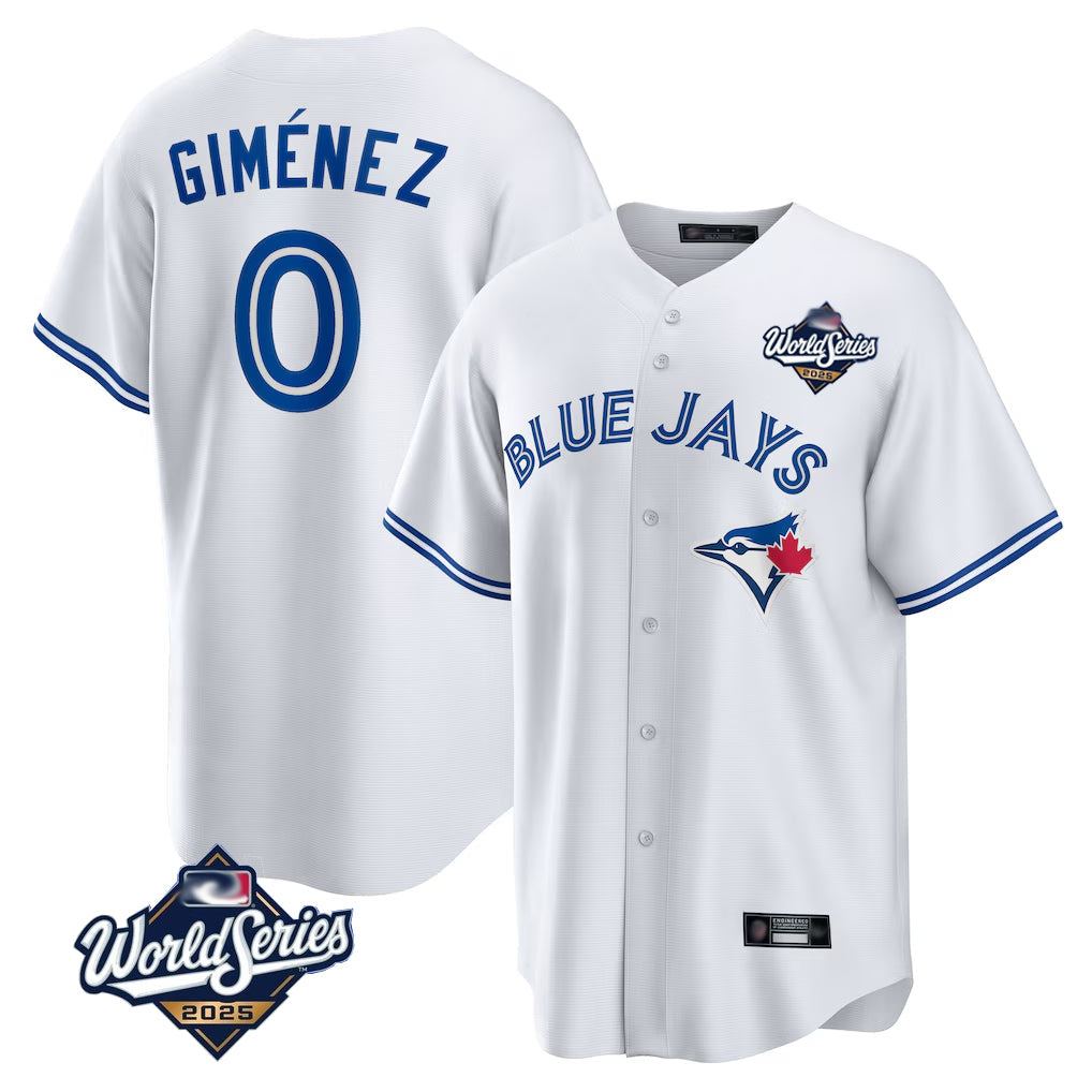 Trusc T.Blue Jays #0 Andres Gimenez Player White 2025 World Series Game Stitched Jerseys