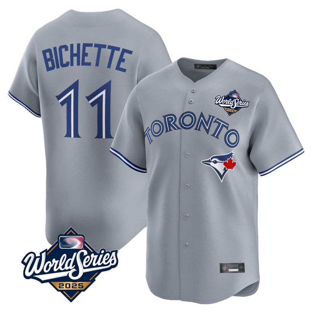 Trusc T.Blue Jays #11 Bo Bichette Player Gray 2025 World Series Limited Home Stitched Jerseys