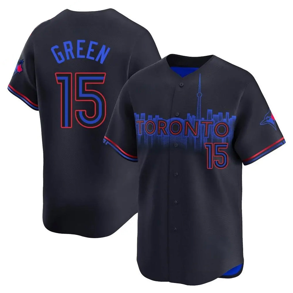 Trusc T.Blue Jays #15 Chad Green Player Black&Blue City Connect Limited Stitched Jerseys