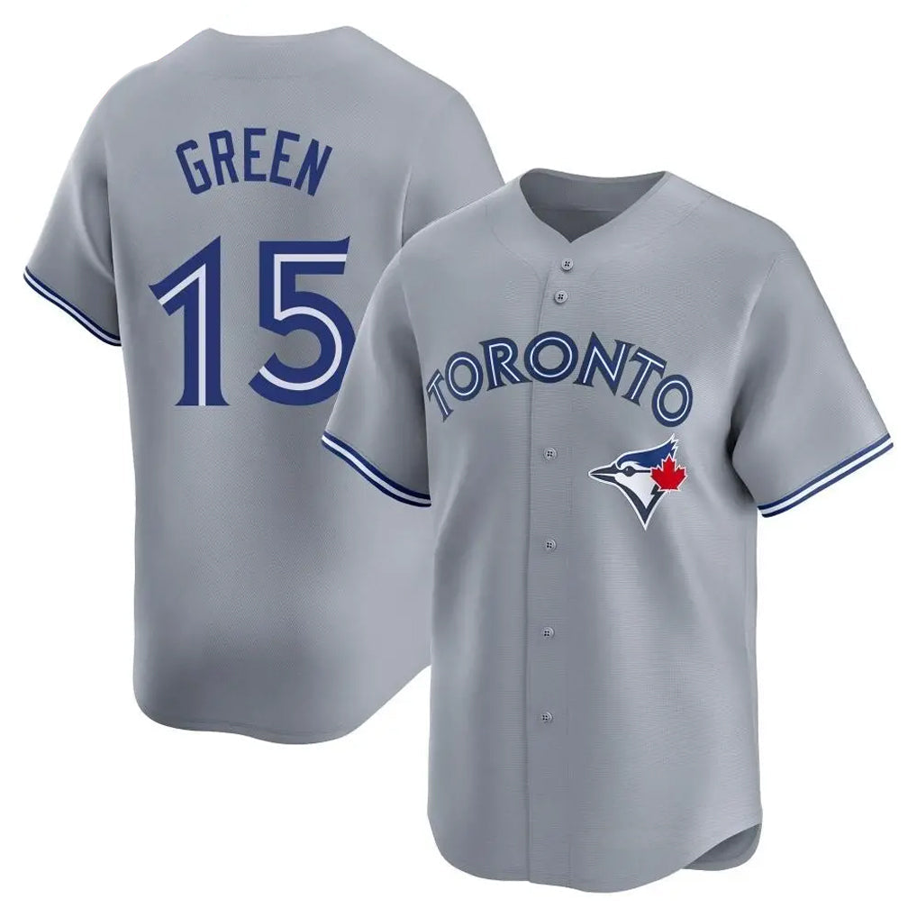 Trusc T.Blue Jays #15 Chad Green Player Gray Home Game Stitched Jerseys