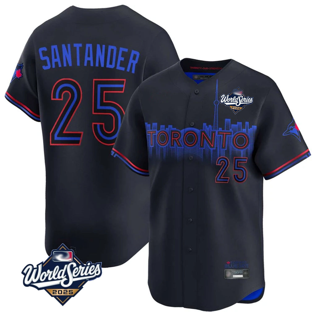 Trusc T.Blue Jays #25 Anthony Santander Player Black&Blue 2025 World Series City Connect Limited Stitched Jerseys