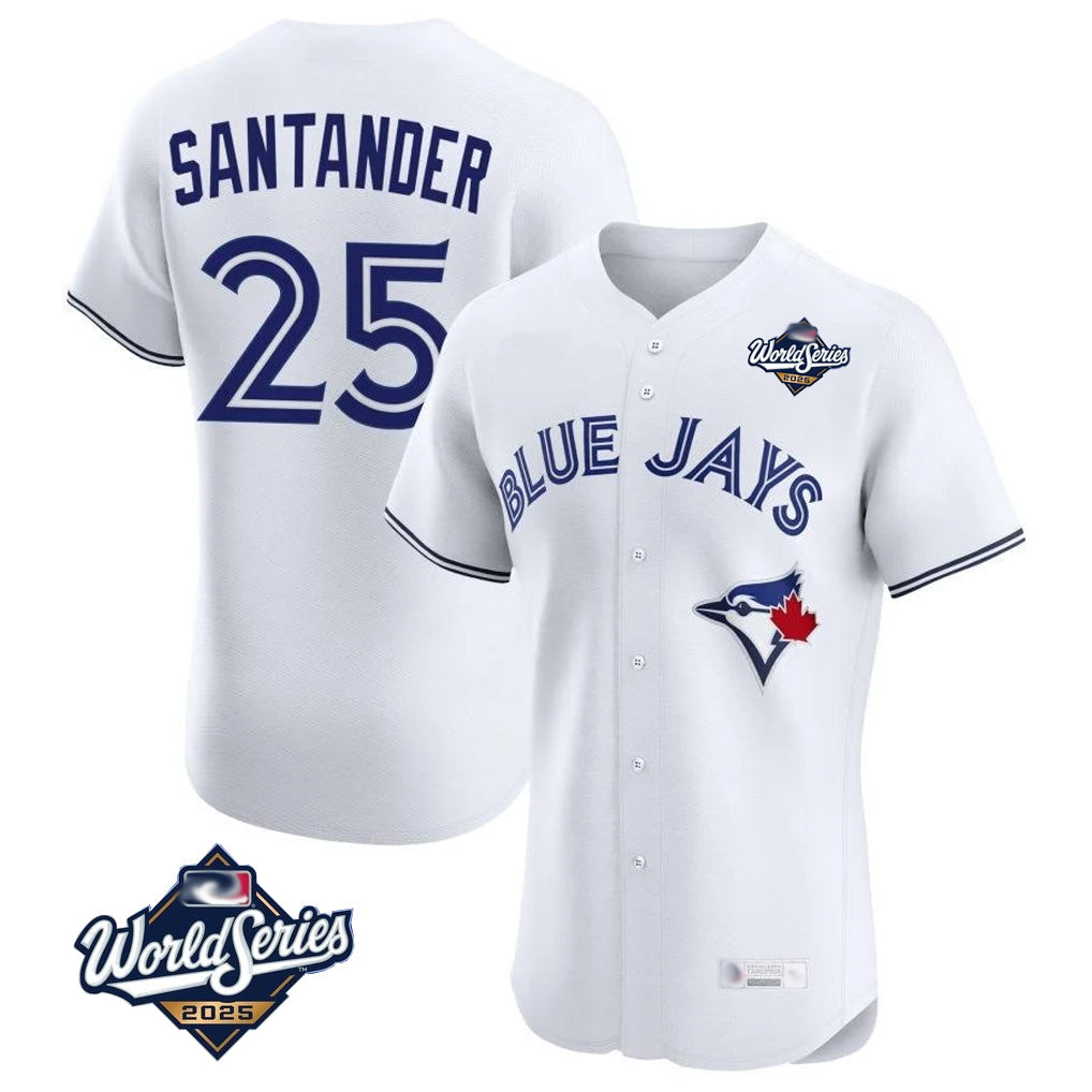Trusc T.Blue Jays #25 Anthony Santander Player White 2025 World Series Elite Limited Home Stitched Jerseys