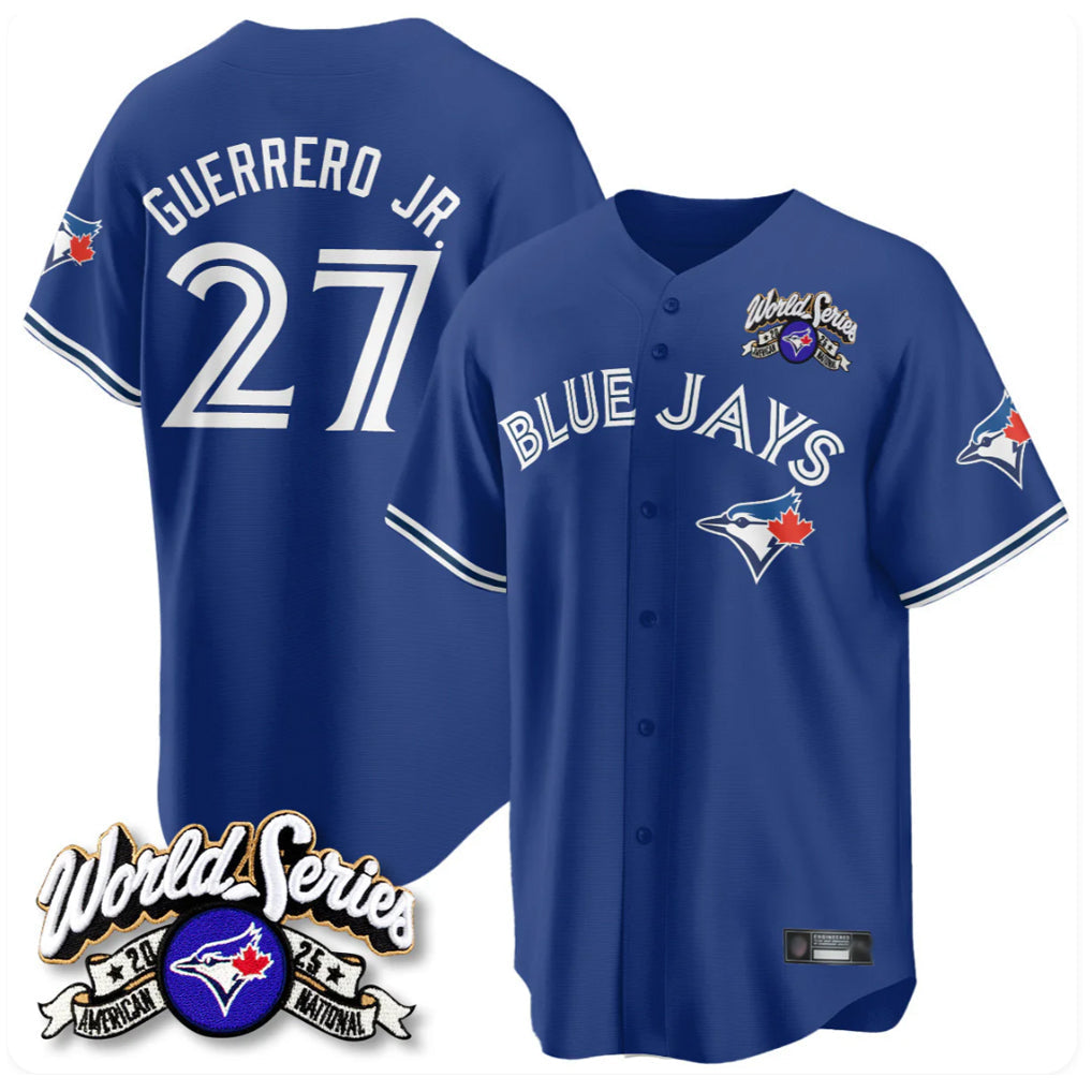 Trusc T.Blue Jays #27 Vladimir Guerrero Jr Player Navy 2025 American League All Stitched Jerseys