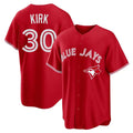 Trusc T.Blue Jays #30 Alejandro Kirk Player Red Home Game Stitched Jerseys
