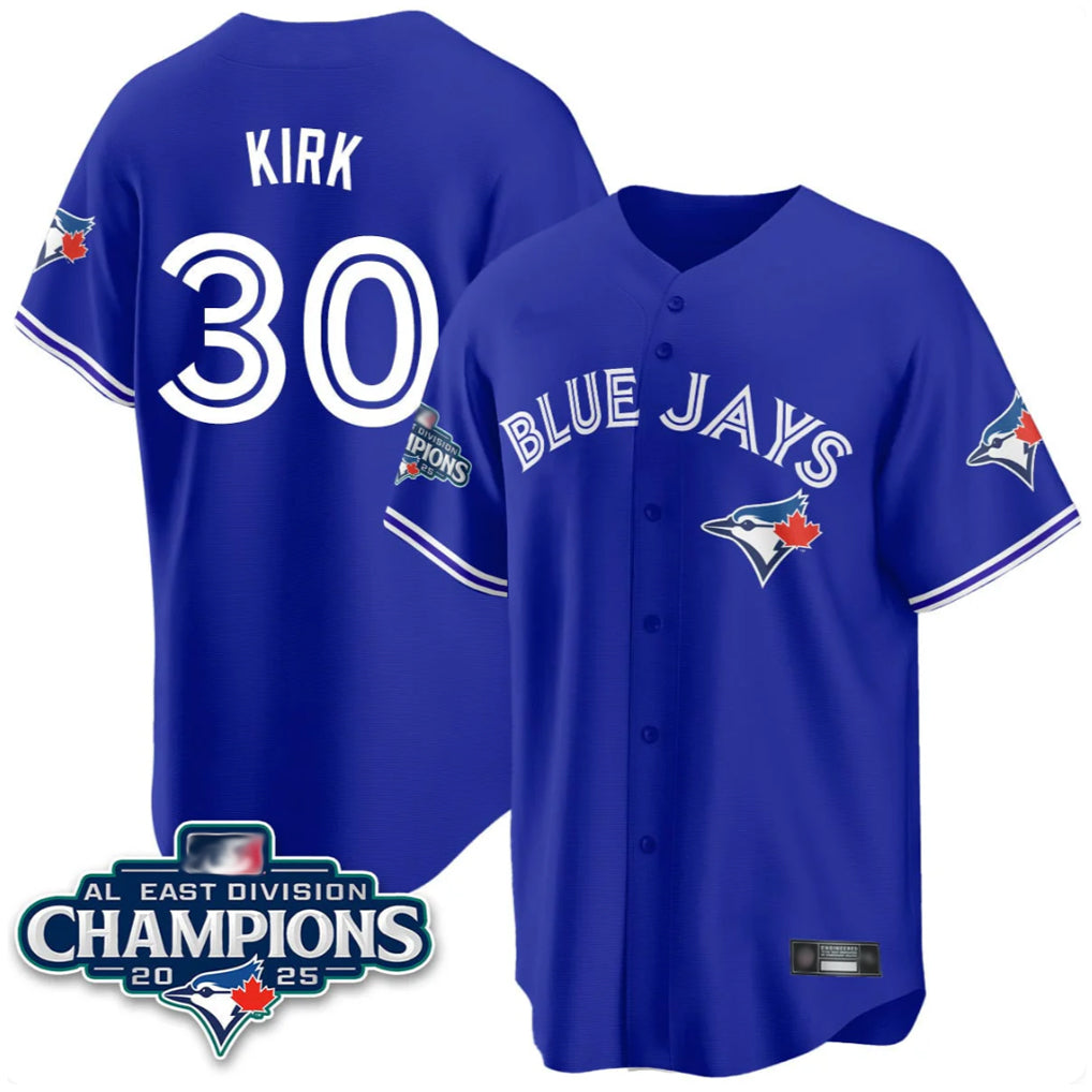 Trusc T.Blue Jays #30 Alejandro Kirk Player Royal AL East Division All Stitched Jerseys