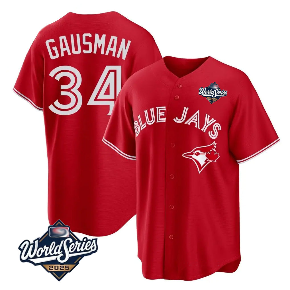 Trusc T.Blue Jays #34 Kevin Gausman Player Red 2025 American League All Stitched Jerseys