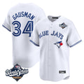 Trusc T.Blue Jays #34 Kevin Gausman Player White 2025 World Series Home Limited Stitched Jerseys