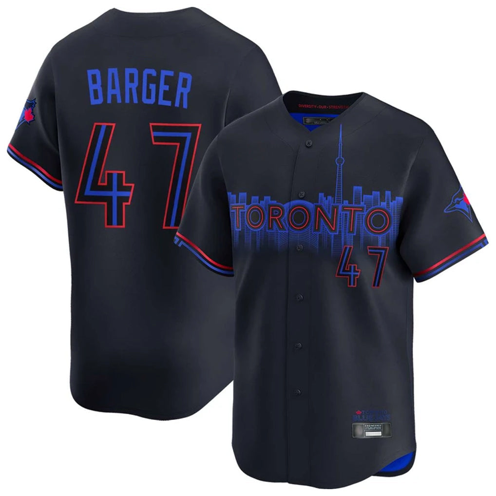 Trusc T.Blue Jays #47 Addison Barger Player Black&Blue City Connect Limited Stitched Jerseys