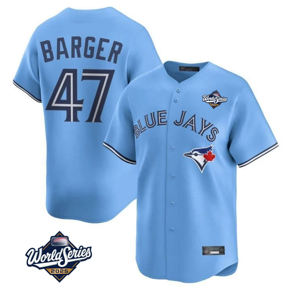 Trusc T.Blue Jays #47 Addison Barger Player Blue 2025 World Series Limited Stitched Jerseys