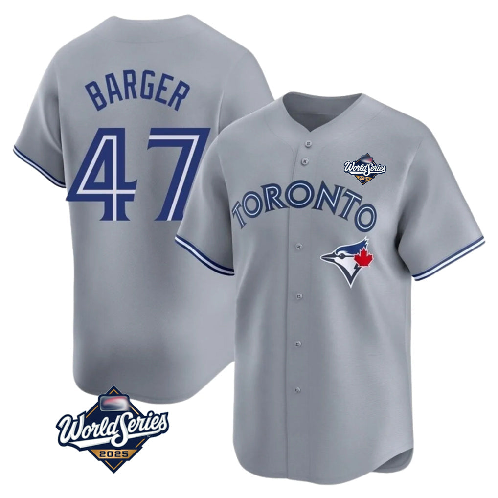 Trusc T.Blue Jays #47 Addison Barger Player Gray 2025 World Series Stitched Jerseys