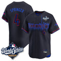 Trusc T.Blue Jays #4 George Springer Player Black 2025 World Series City Connect Stitched Jerseys