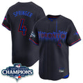 Trusc T.Blue Jays #4 George Springer Player Black AL East Division City Connect Limited Stitched Jerseys