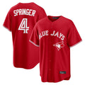 Trusc T.Blue Jays #4 George Springer Player Red Home Game Stitched Jerseys