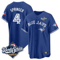 Trusc T.Blue Jays #4 George Springer Player Royal 2025 American League Game All Stitched Jersey