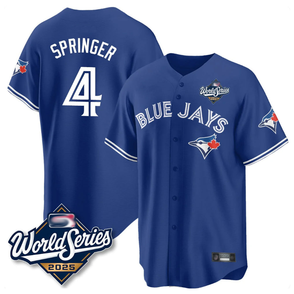 Trusc T.Blue Jays #4 George Springer Player Royal 2025 American League Game All Stitched Jersey