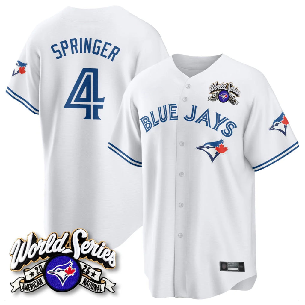 Trusc T.Blue Jays #4 George Springer Player White 2025 American League All Stitched Jersey