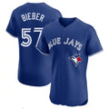 Trusc T.Blue Jays #57 Shane Bieber Player Royal Elite Home Limited Stitched Jerseys