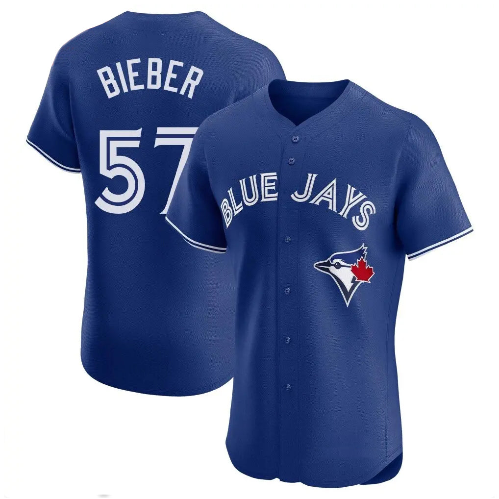 Trusc T.Blue Jays #57 Shane Bieber Player Royal Elite Home Limited Stitched Jerseys