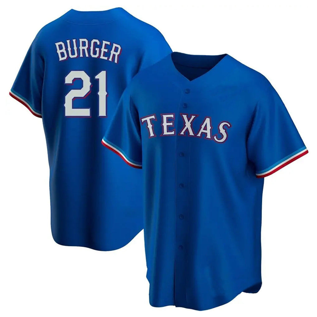 Trusc T.Rangers #21 Jake Burger Player Royal Home Replica Game Stitched Jerseys