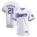 Trusc T.Rangers #21 Jake Burger Player White&Blue Home Limited Stitched Jerseys