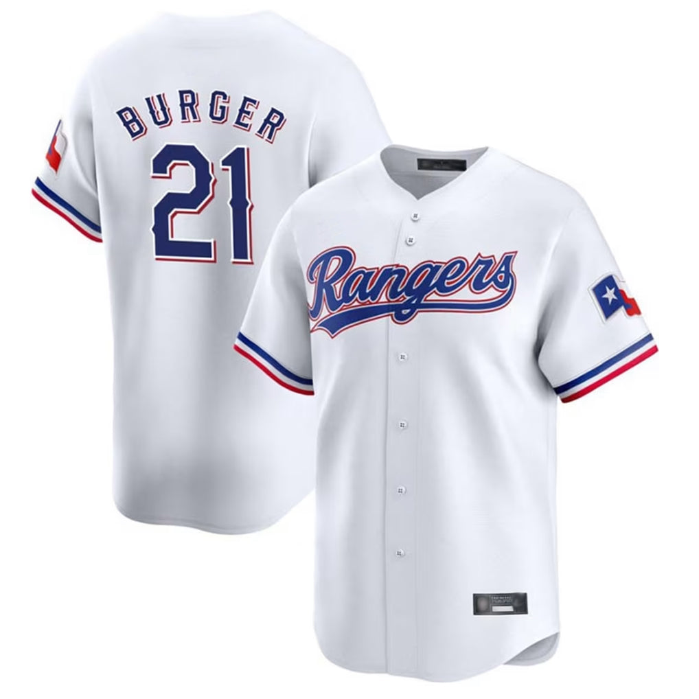 Trusc T.Rangers #21 Jake Burger Player White&Blue Home Limited Stitched Jerseys