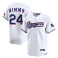 Trusc T.Rangers #24 Brandon Nimmo Player White Home Limited Stitched Jerseys