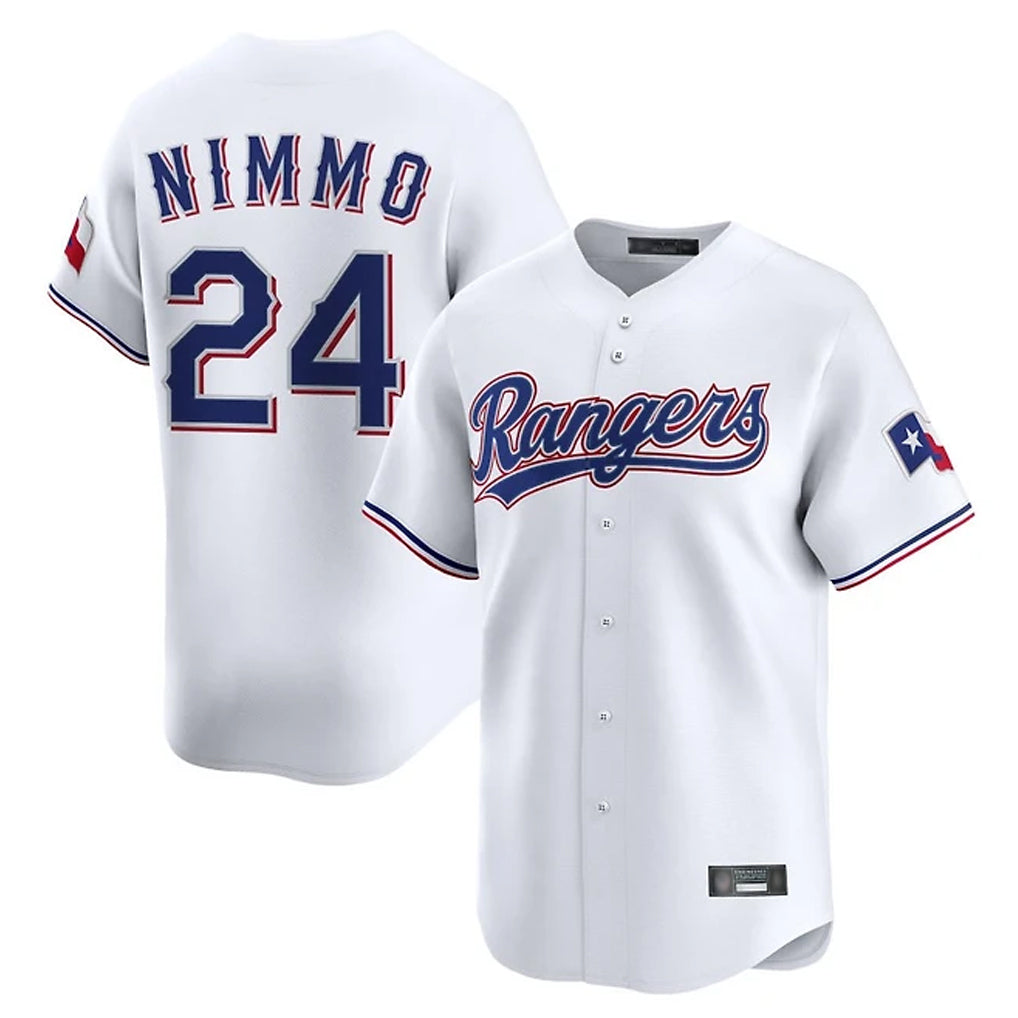 Trusc T.Rangers #24 Brandon Nimmo Player White Home Limited Stitched Jerseys