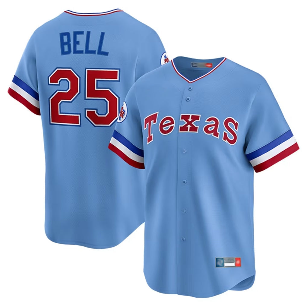 Trusc T.Rangers #25 Buddy Bell Player Blue Home City Connect Limited Stitched Jerseys