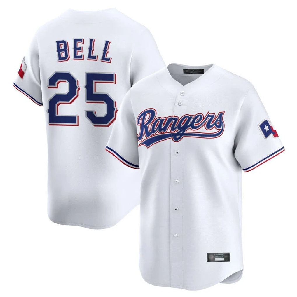Trusc T.Rangers #25 Buddy Bell Player White Home Limited Stitched Jerseys