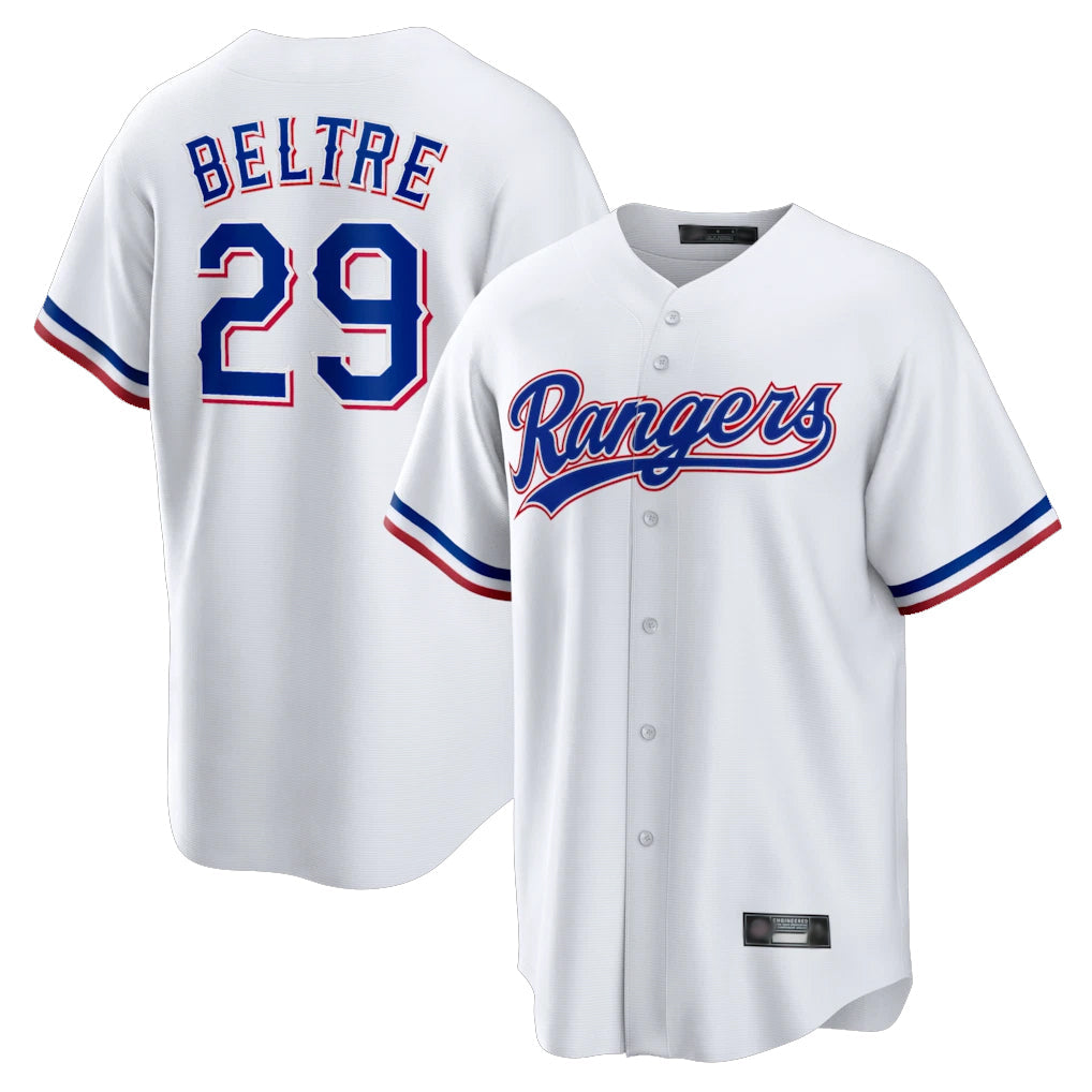 Trusc T.Rangers #29 Adrian Beltre Player White Home Game Stitched Jerseys