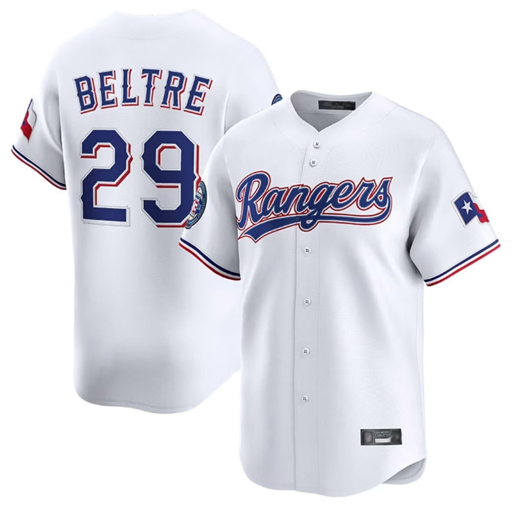 Trusc T.Rangers #29 Adrian Beltre Player White Home Limited Stitched Jerseys