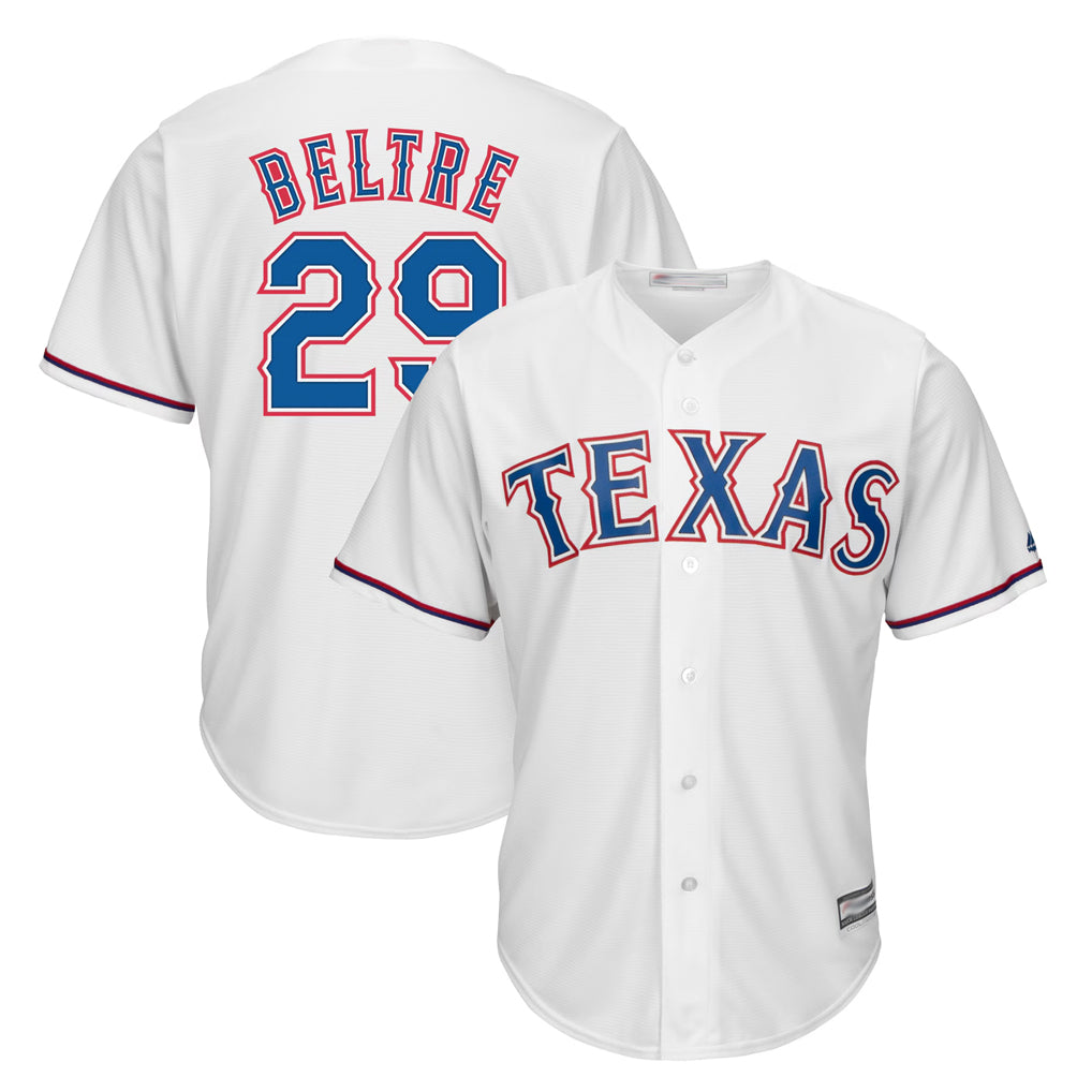 Trusc T.Rangers #29 Adrian Beltre Player White Majestic Home Cool Stitched Jerseys
