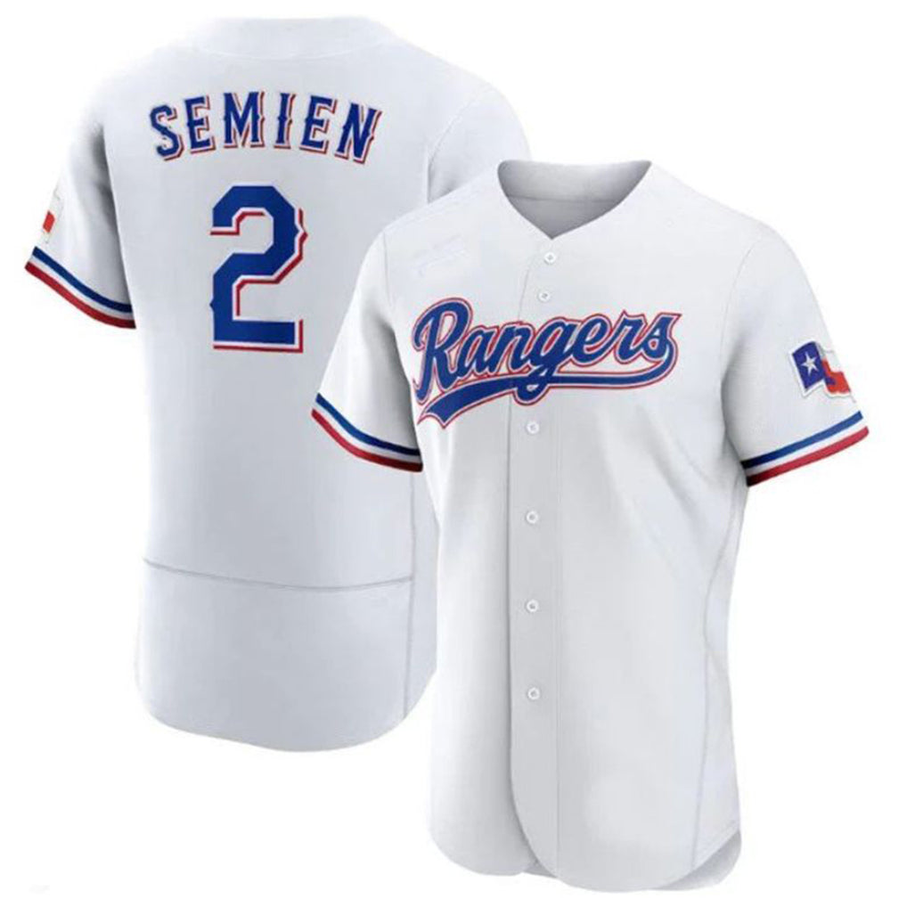 Trusc T.Rangers #2 Marcus Semien Player Gold Collection Limited White Elite Stitched Jerseys