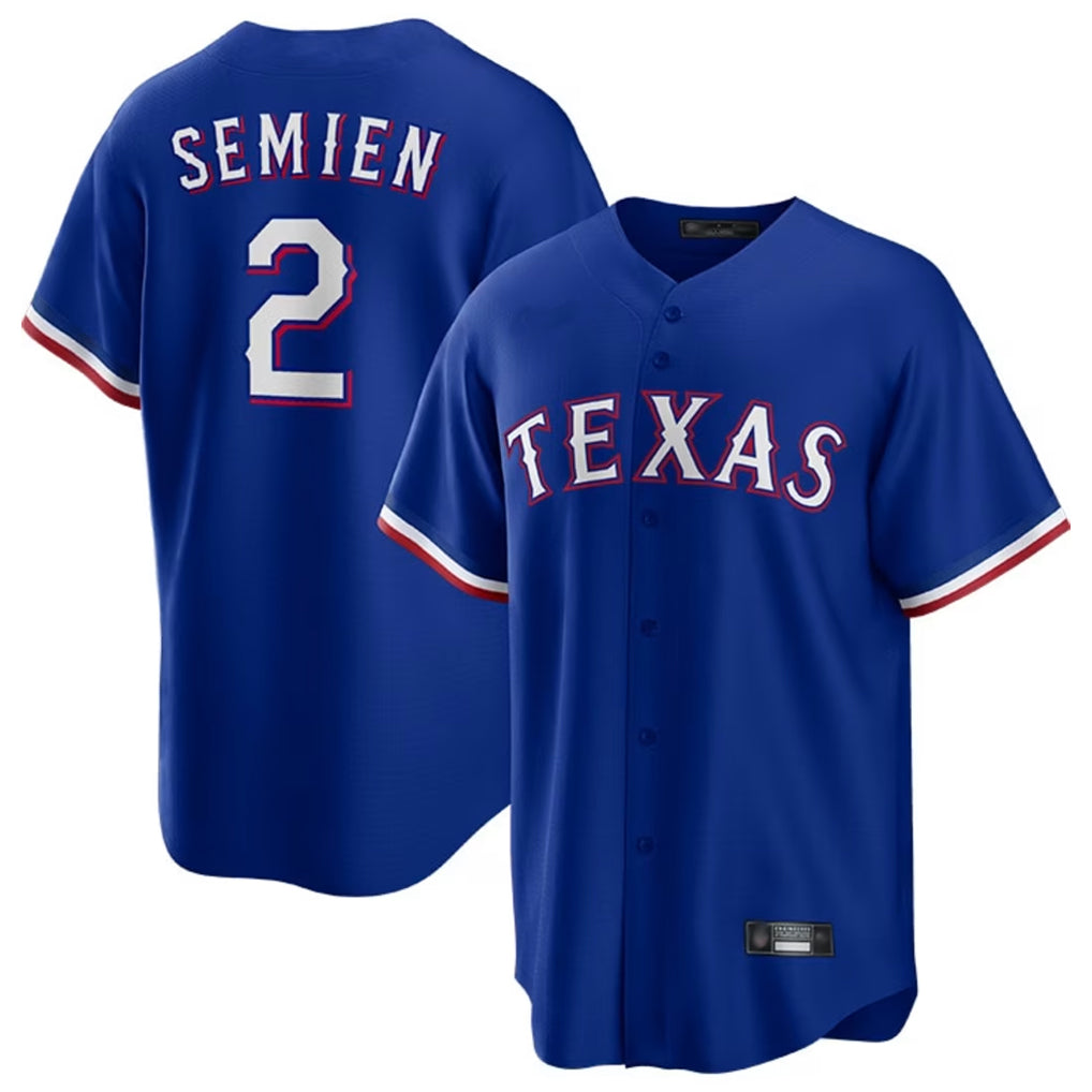 Trusc T.Rangers #2 Marcus Semien Player Royal Home Game Stitched Jerseys