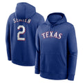 Trusc T.Rangers #2 Marcus Semien Player Royal Pullover Hoodie Stitched Jerseys