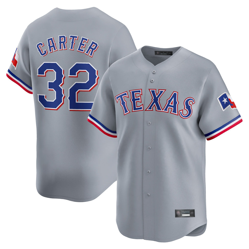 Trusc T.Rangers #32 Evan Carter Player Gray Home Limited Stitched Jerseys