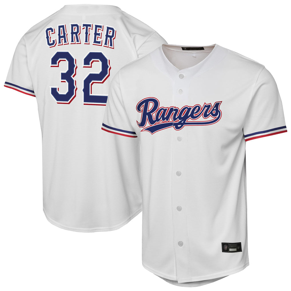 Trusc T.Rangers #32 Evan Carter Player White Home Replica Stitched Jerseys