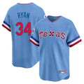 Trusc T.Rangers #34 Nolan Ryan Player Light Blue Cooperstown Collection Limited Stitched Jerseys