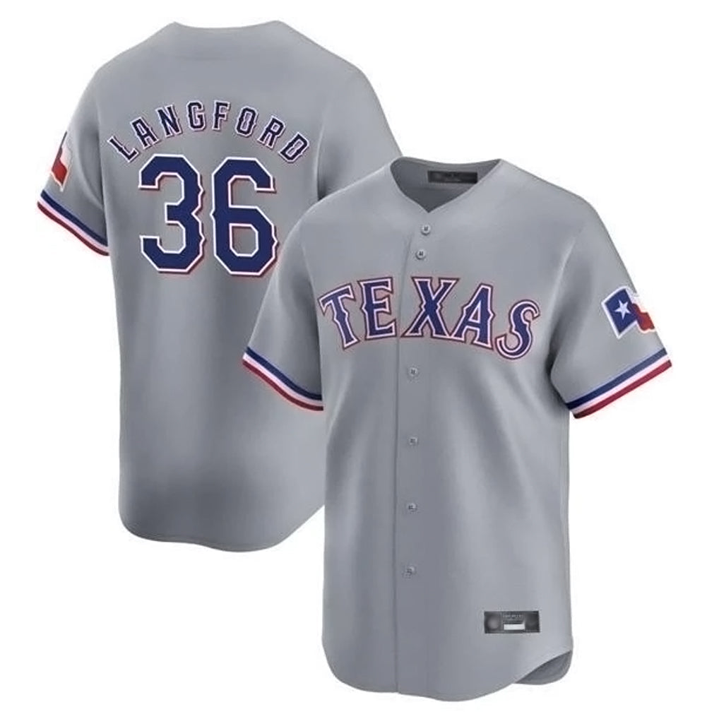 Trusc T.Rangers #36 Wyatt Langford Player Gray Home Limited Stitched Jerseys